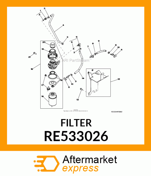 FILTER ELEMENT,FUEL RE533026