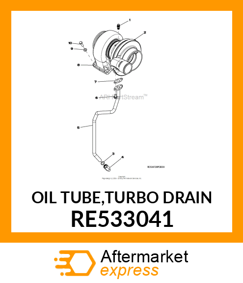 OIL TUBE,TURBO DRAIN RE533041