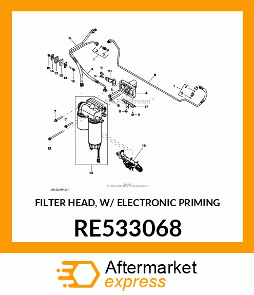 FILTER HEAD, W/ ELECTRONIC PRIMING RE533068