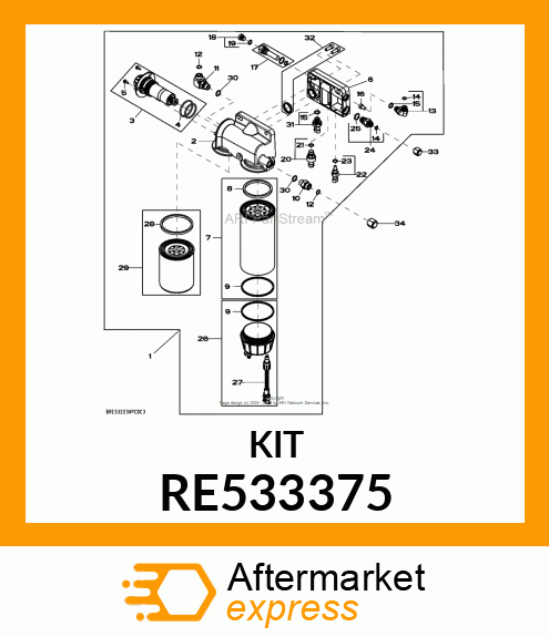 SEAL KIT,SEAL (2X) amp; SCREW (3X) RE533375