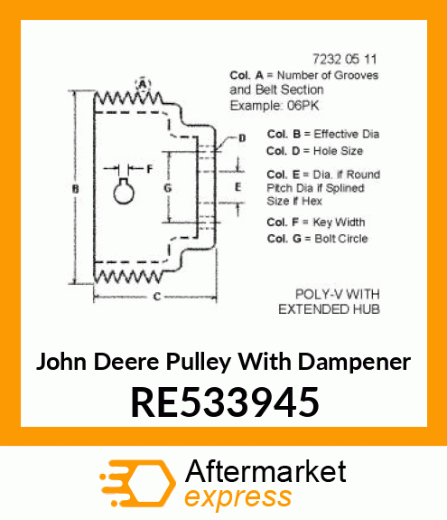 PULLEY WITH DAMPENER, RE533945