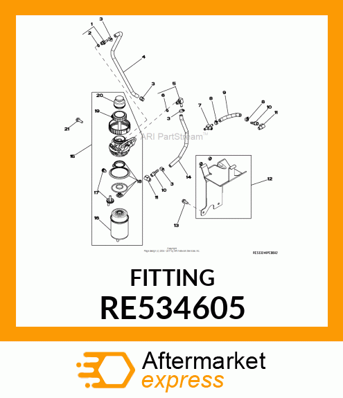 FITTING, STRAIGHT, M12 TO 5/16 BEAD RE534605