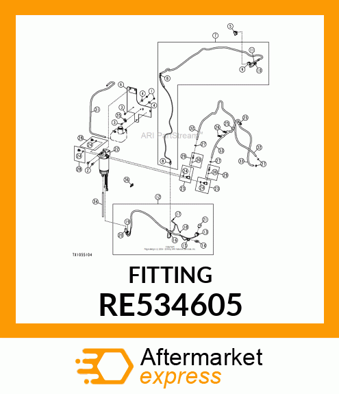 FITTING, STRAIGHT, M12 TO 5/16 BEAD RE534605