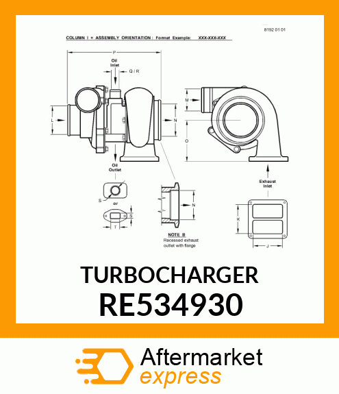 TURBOCHARGER RE534930