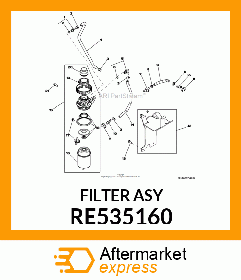 FUEL FILTER,FM 100 REV FLOW RE535160