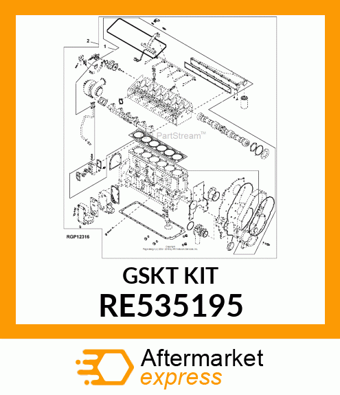 GASKET KIT, F/13.5L TIII ENGINE REB RE535195