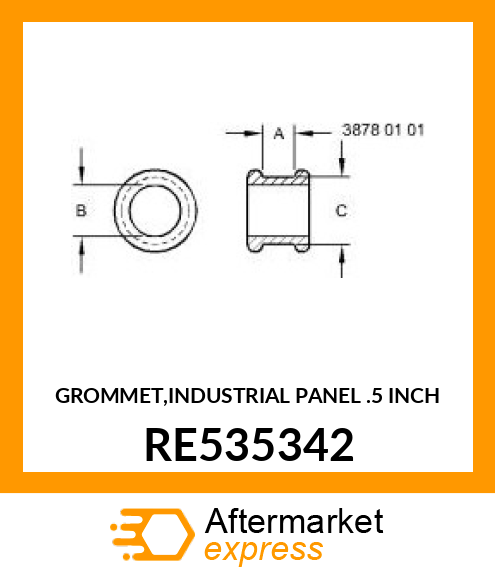 GROMMET,INDUSTRIAL PANEL .5 INCH RE535342