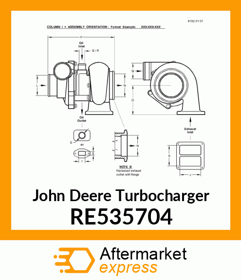 TURBOCHARGER,ROLLERLESS RE535704