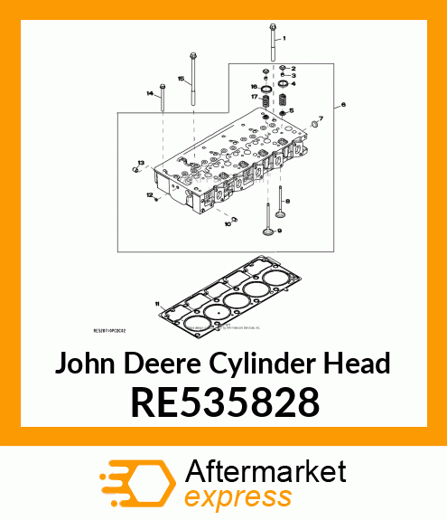 CYLINDER HEAD, WITH VALVES 5CYL RE535828