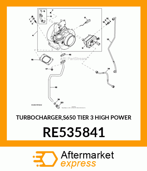 TURBOCHARGER,S650 TIER 3 HIGH POWER RE535841