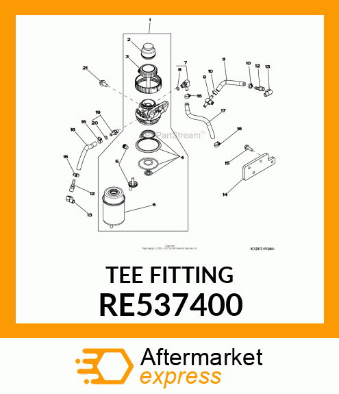 TEE FITTTING, W/CHECK VALVE RE537400