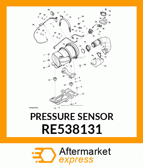 PRESSURE SENSOR, (DPF DELTA P) RE538131