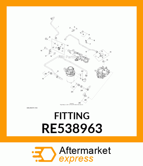 ADAPTER FITTING,3/8 FLEX WITH O RE538963
