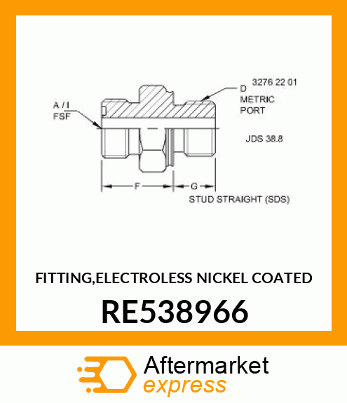 FITTING,ELECTROLESS NICKEL COATED RE538966