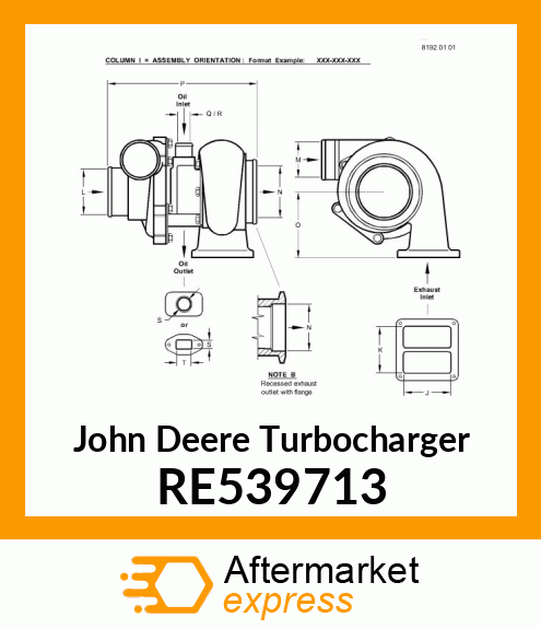 TURBOCHARGER, ROLLERLESS RE539713