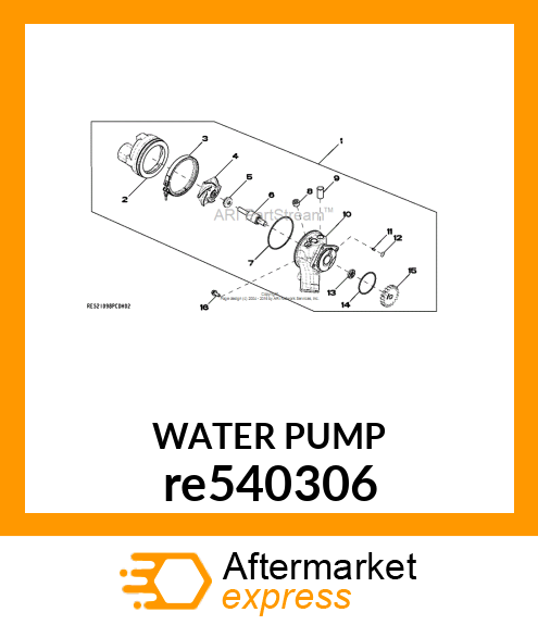 WATER PUMP, ASSEMBLY re540306