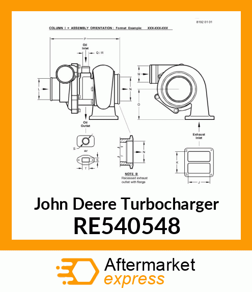 TURBOCHARGER,4 CYLINDER, CZ C15 RE540548