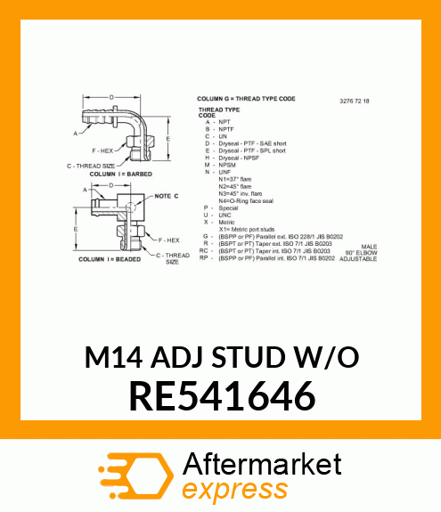M14 ADJ STUD W/O RE541646