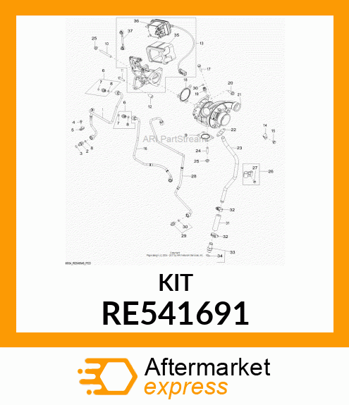 CLAMP KIT,OIL DRAIN AND SUPPLY LINE RE541691