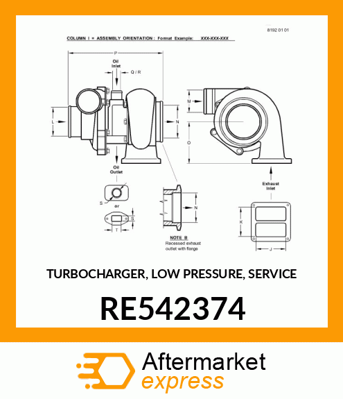 TURBOCHARGER, LOW PRESSURE RE542374