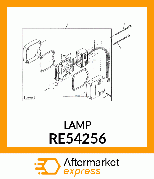 LAMP,WARNING WITH TAIL LAMP RE54256