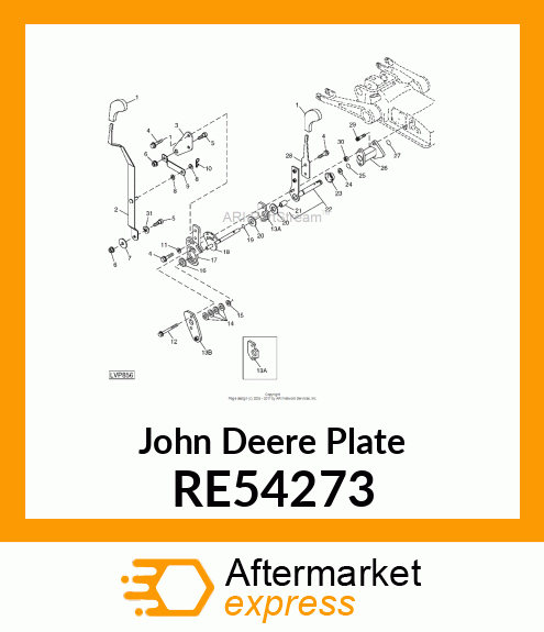 PLATE W/ SHAFT AND WELD NUTS RE54273