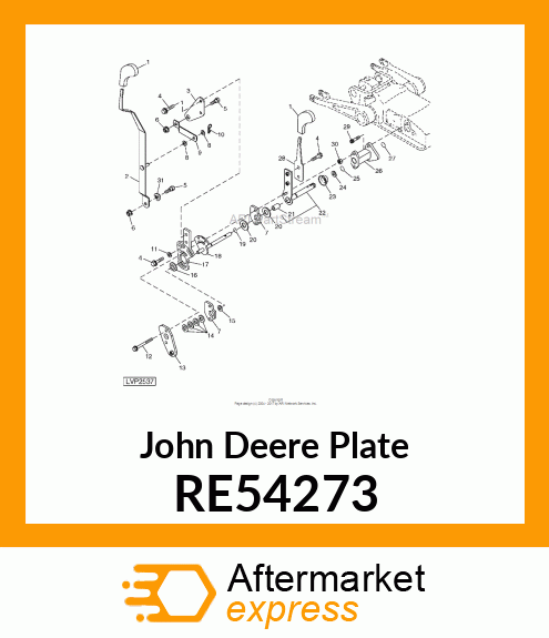 PLATE W/ SHAFT AND WELD NUTS RE54273