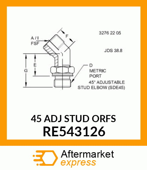 45 ADJ STUD ORFS RE543126