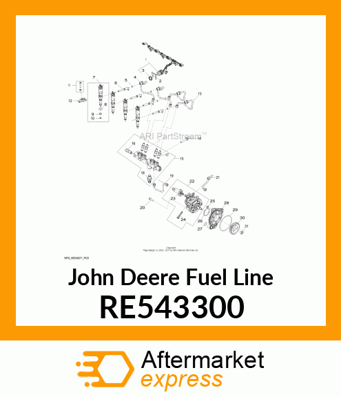 FUEL LINE,COMMON RAIL TO FUEL INJEC RE543300