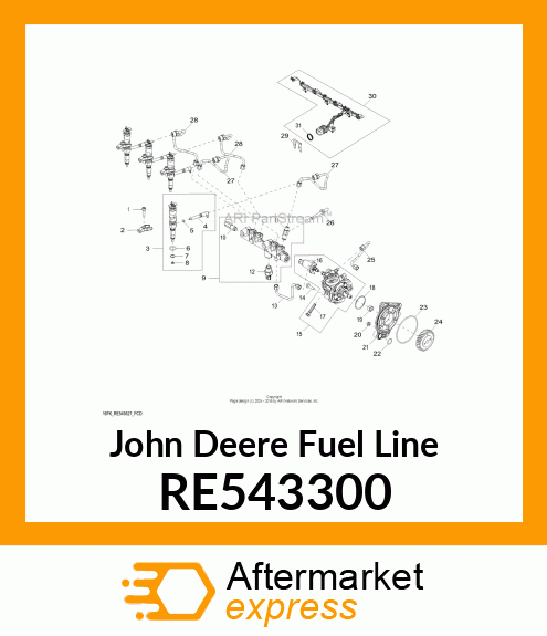 FUEL LINE,COMMON RAIL TO FUEL INJEC RE543300