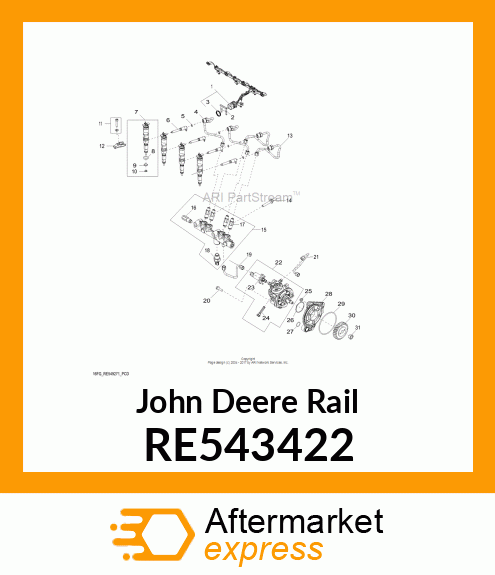 RAIL, COMMON HIGH PRESSURE ASSEMBLY RE543422