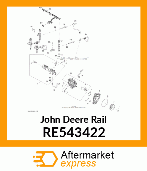 RAIL, COMMON HIGH PRESSURE ASSEMBLY RE543422