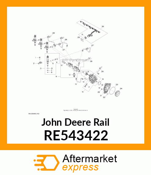 RAIL, COMMON HIGH PRESSURE ASSEMBLY RE543422