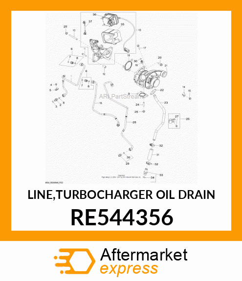 LINE,TURBOCHARGER OIL DRAIN RE544356