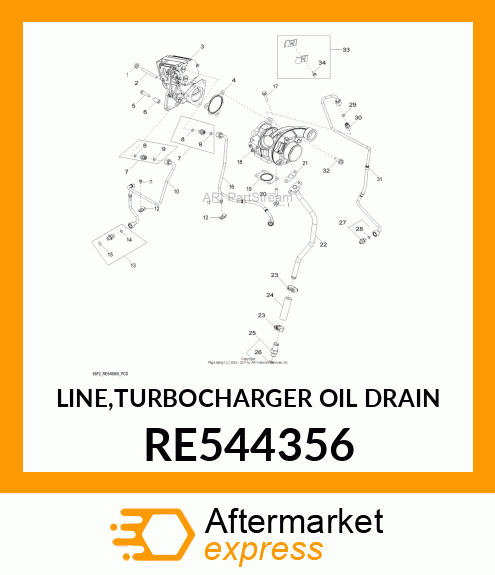 LINE,TURBOCHARGER OIL DRAIN RE544356