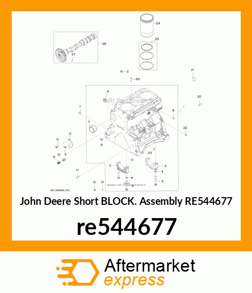 SHORT BLOCK ASSEMBLY, VASCO, TREM A re544677