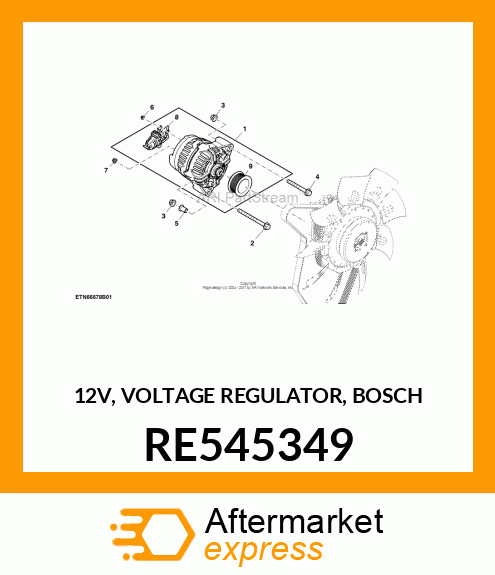 12V, VOLTAGE REGULATOR, BOSCH RE545349