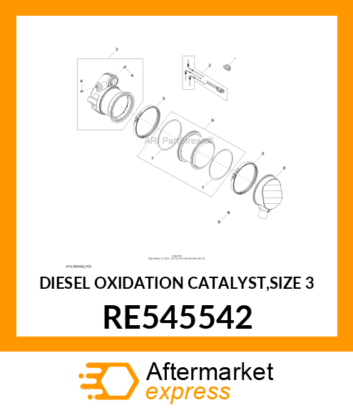 DIESEL OXIDATION CATALYST,SIZE 3 RE545542