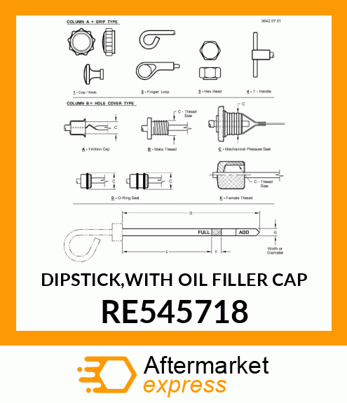 DIPSTICK,WITH OIL FILLER CAP RE545718