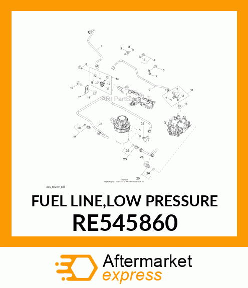 FUEL LINE,LOW PRESSURE RE545860