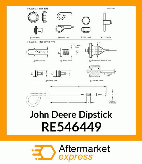 DIPSTICK,WITH OIL FILLER CAP RE546449