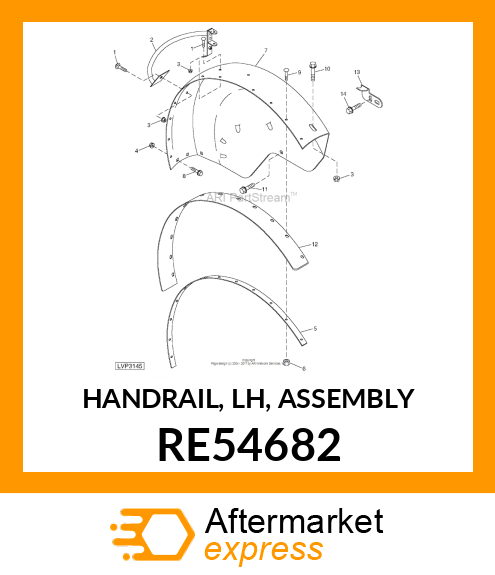 HANDRAIL, LH, ASSEMBLY RE54682