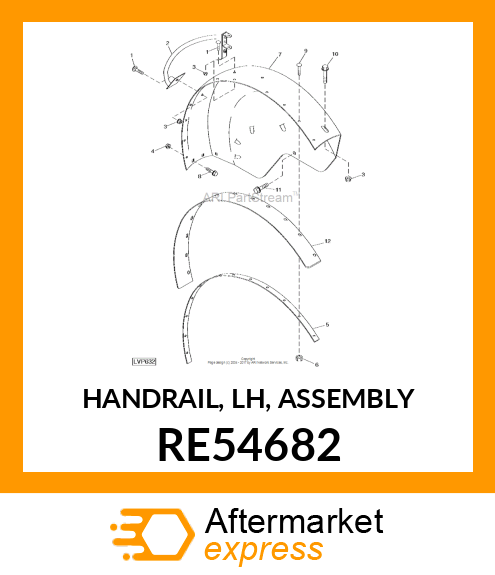 HANDRAIL, LH, ASSEMBLY RE54682