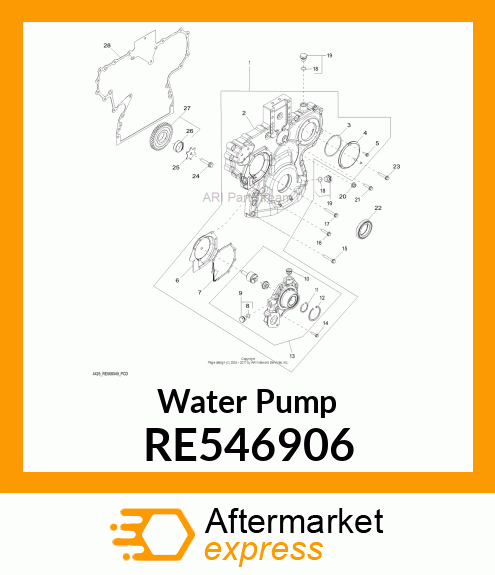 WATER PUMP, ASSEMBLY HIGH FLOW RE546906