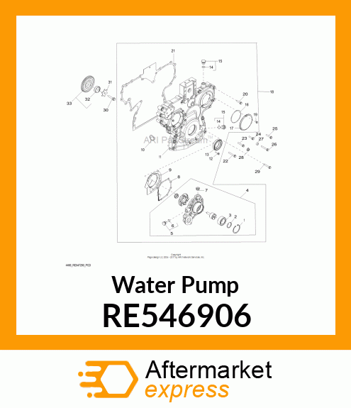 WATER PUMP, ASSEMBLY HIGH FLOW RE546906