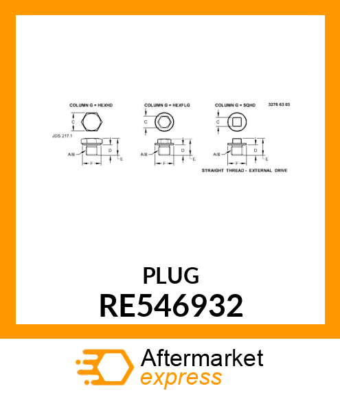 PLUG,WITH O RE546932