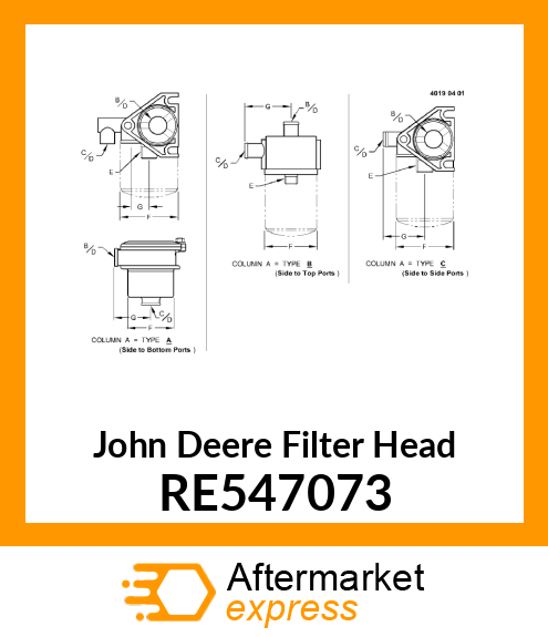 FILTER HEAD, OCV RE547073