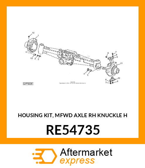 HOUSING KIT, MFWD AXLE RH KNUCKLE H RE54735