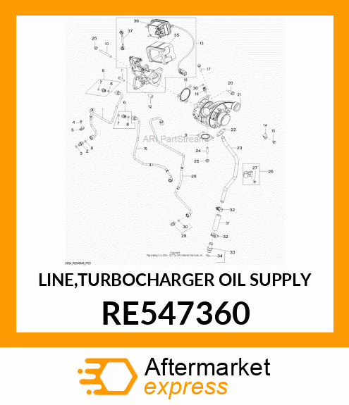 LINE,TURBOCHARGER OIL SUPPLY RE547360