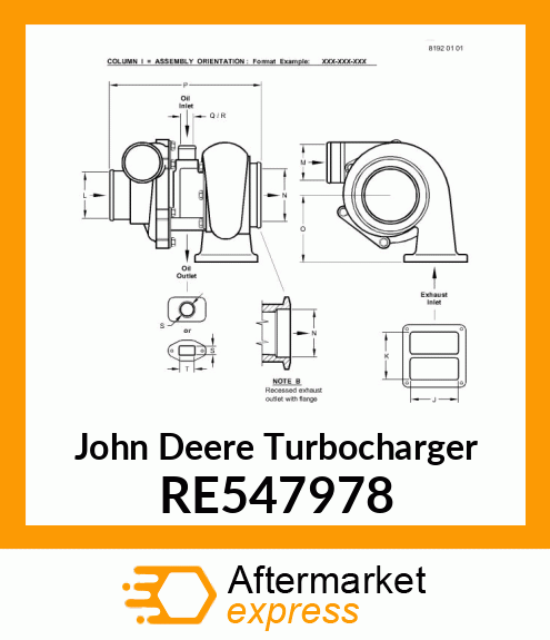 TURBOCHARGER, LOW PRESSURE RE547978